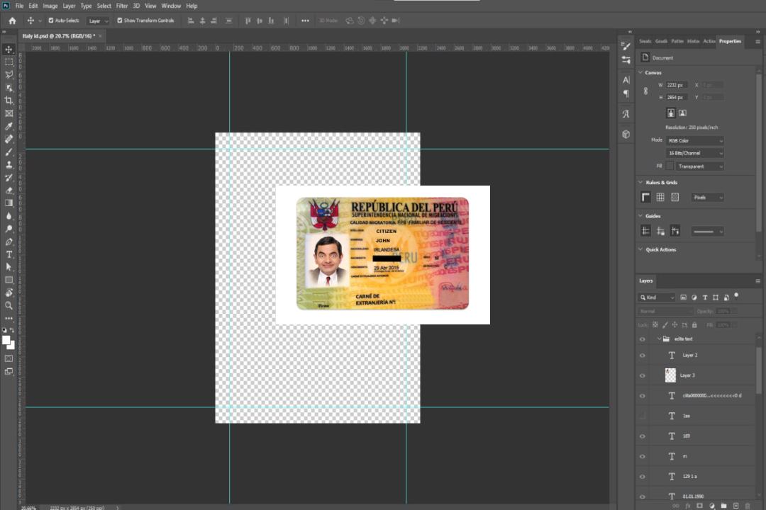 Permis de séjour au Pérou template